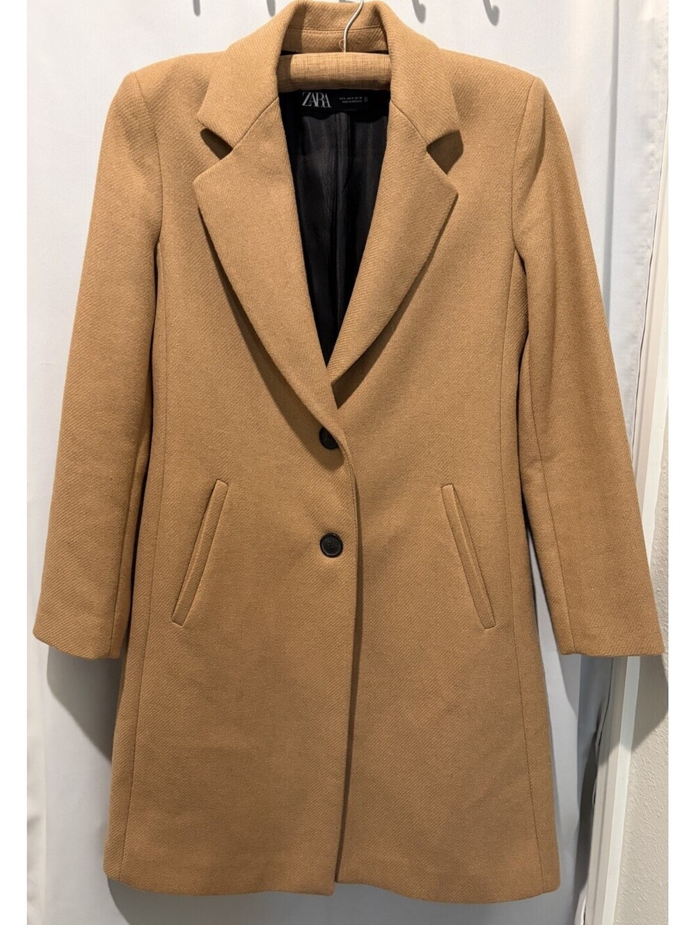 Zara Manteco Wool Tailored Coat – Camel/Tan Woman’s Size S